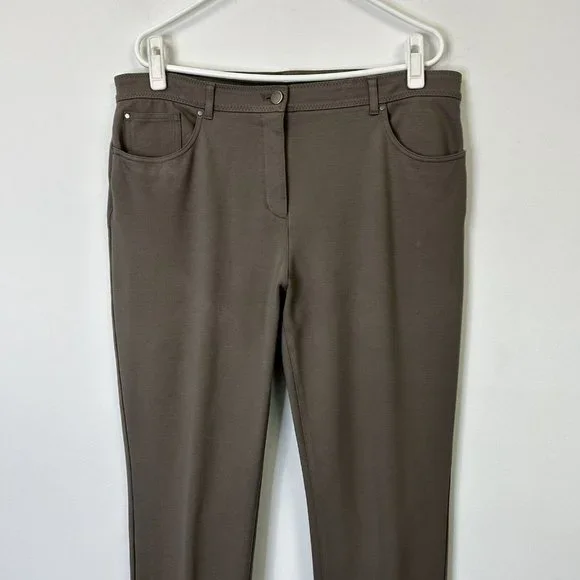 Chicos So Slimming Ponte Pants Womens Size 3 US 16 Taupe Tan Peyton - Picture 4 of 10